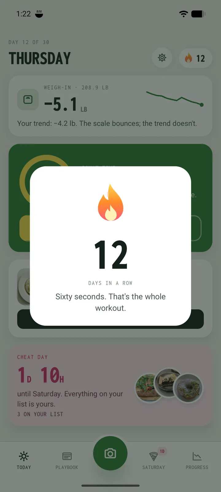 The moment after a set: the flame and the streak rolling up